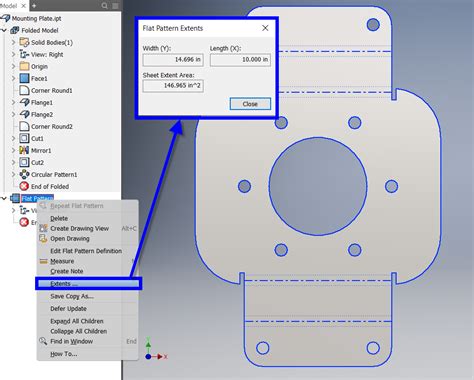 add sheet metal extents to parts list|Using Parameters in your iProperties Part II .